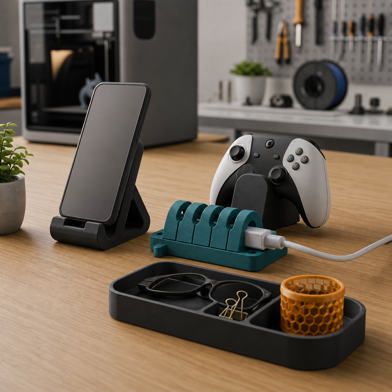 3D-gedruckte Desk- und Setup-Produkte