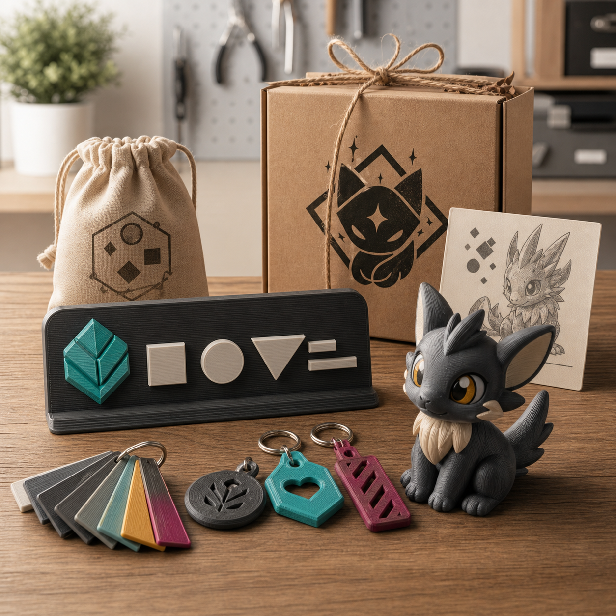 Personalisierte 3D-Druck-Geschenke und Verpackung